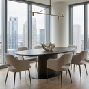 Dark Brown Wooden Oval Dining Table | Richmond Interiors Gordon