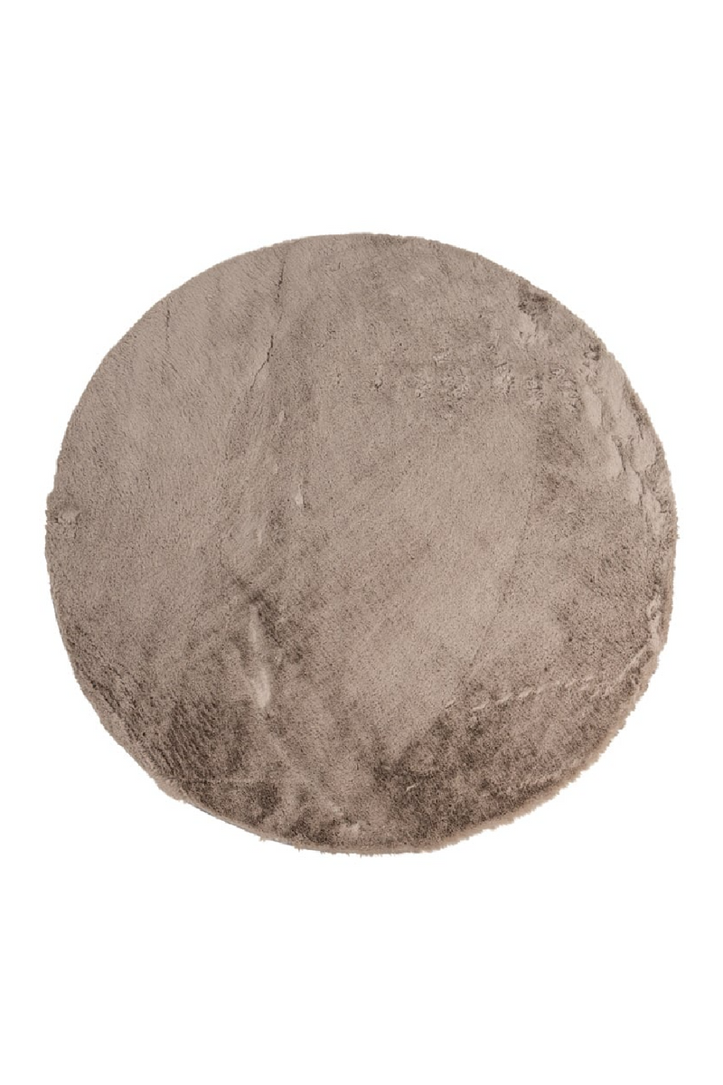 Taupe Round Fur Carpet | OROA Saifo | Oroatrade.com