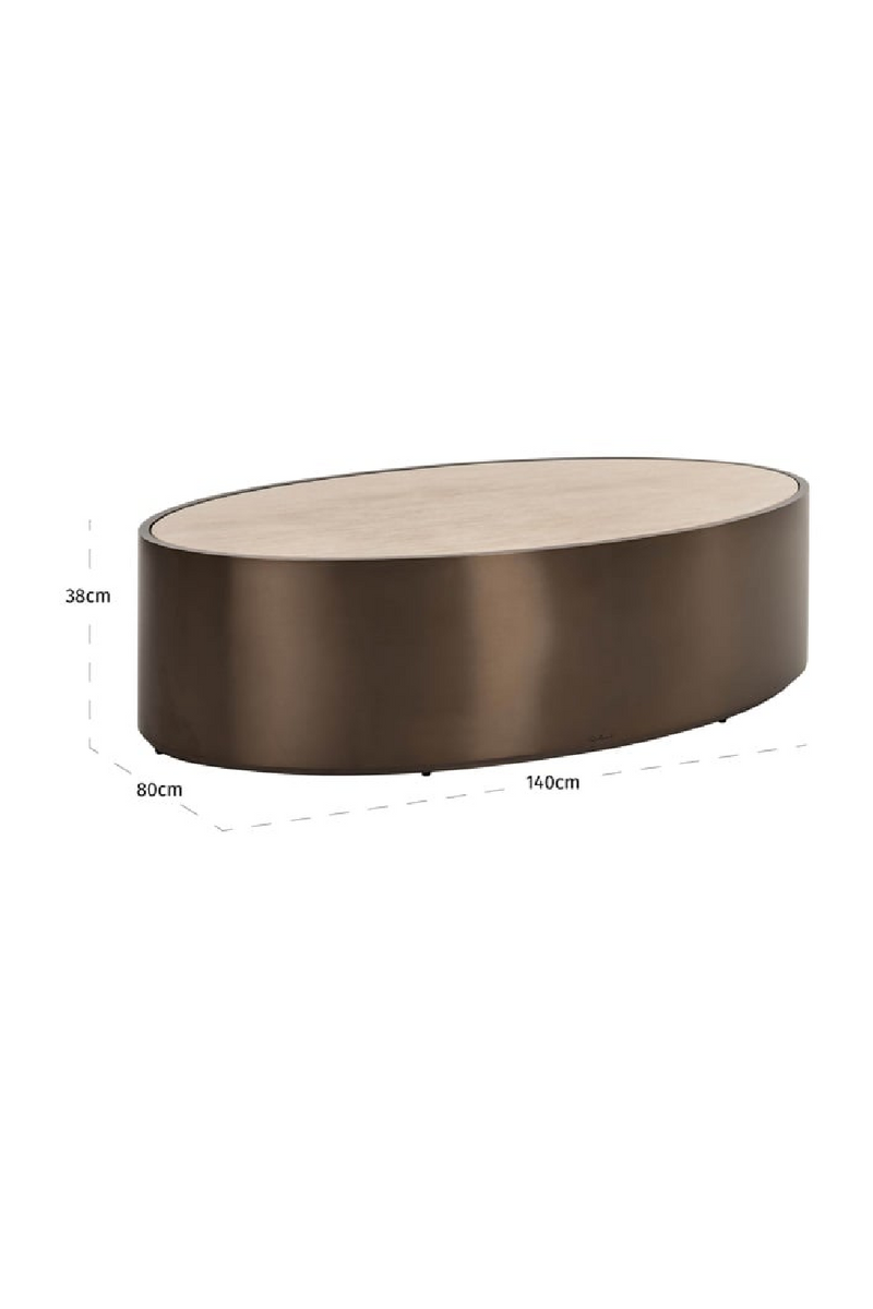 Bronze Framed Round Coffee Table | OROA Bonanza | Oroatrade.com