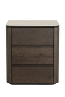 Brown Oak 3-Drawer Nightstand | Richmond Interiors Ritz | Oroatrade.com