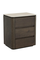 Brown Oak 3-Drawer Nightstand | Richmond Interiors Ritz | Oroatrade.com
