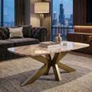 Brass Base Marble Coffee Table | Richmond Interiors Bottega