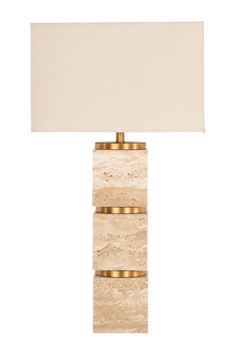 Beige Travertine Base Table Lamp | Richmond Interiors Jaella | Oroatrade.com