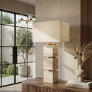 Beige Travertine Base Table Lamp | Richmond Interiors Jaella