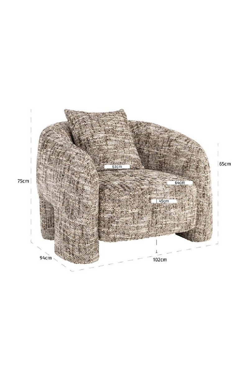 Brown Curved Back Lounge Chair | Richmond Interiors Tuscany | Oroatrade.com