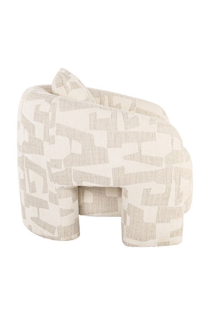 Beige Abstract Print Lounge Chair | Richmond Interiors Tuscany | Oroatrade.com