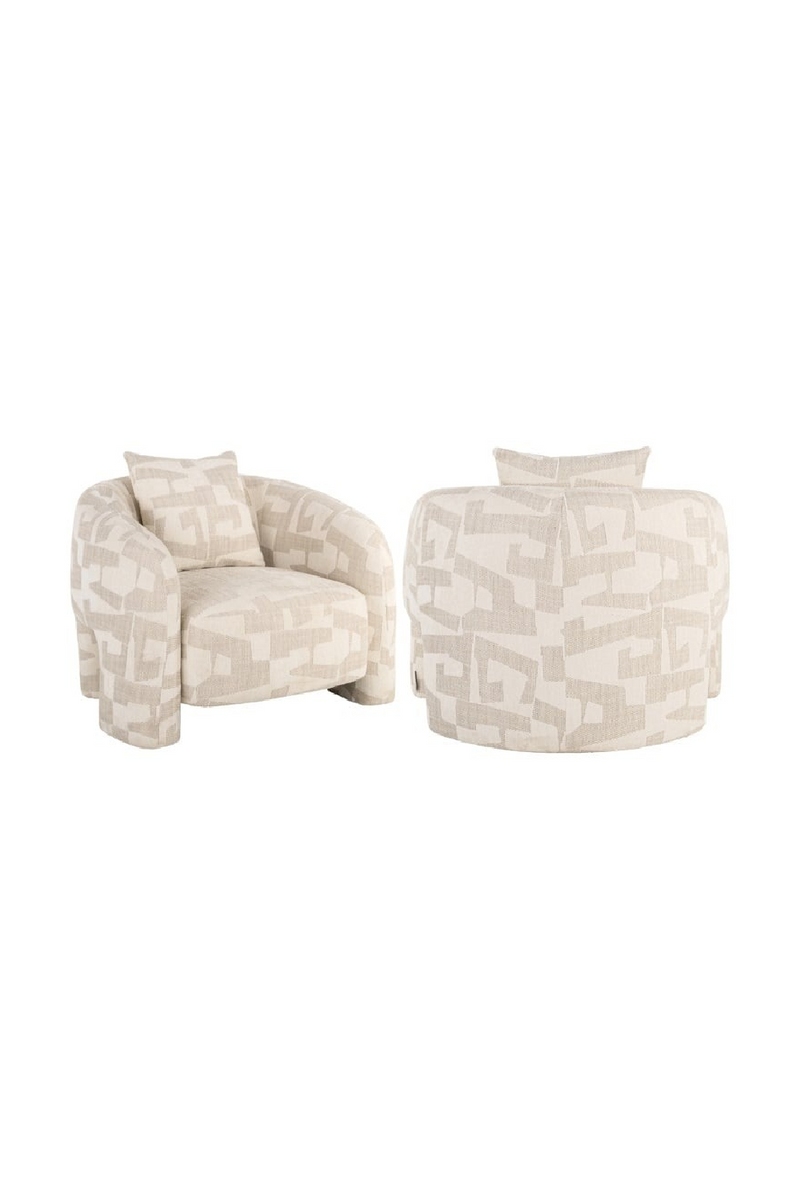 Beige Abstract Print Lounge Chair | Richmond Interiors Tuscany | Oroatrade.com