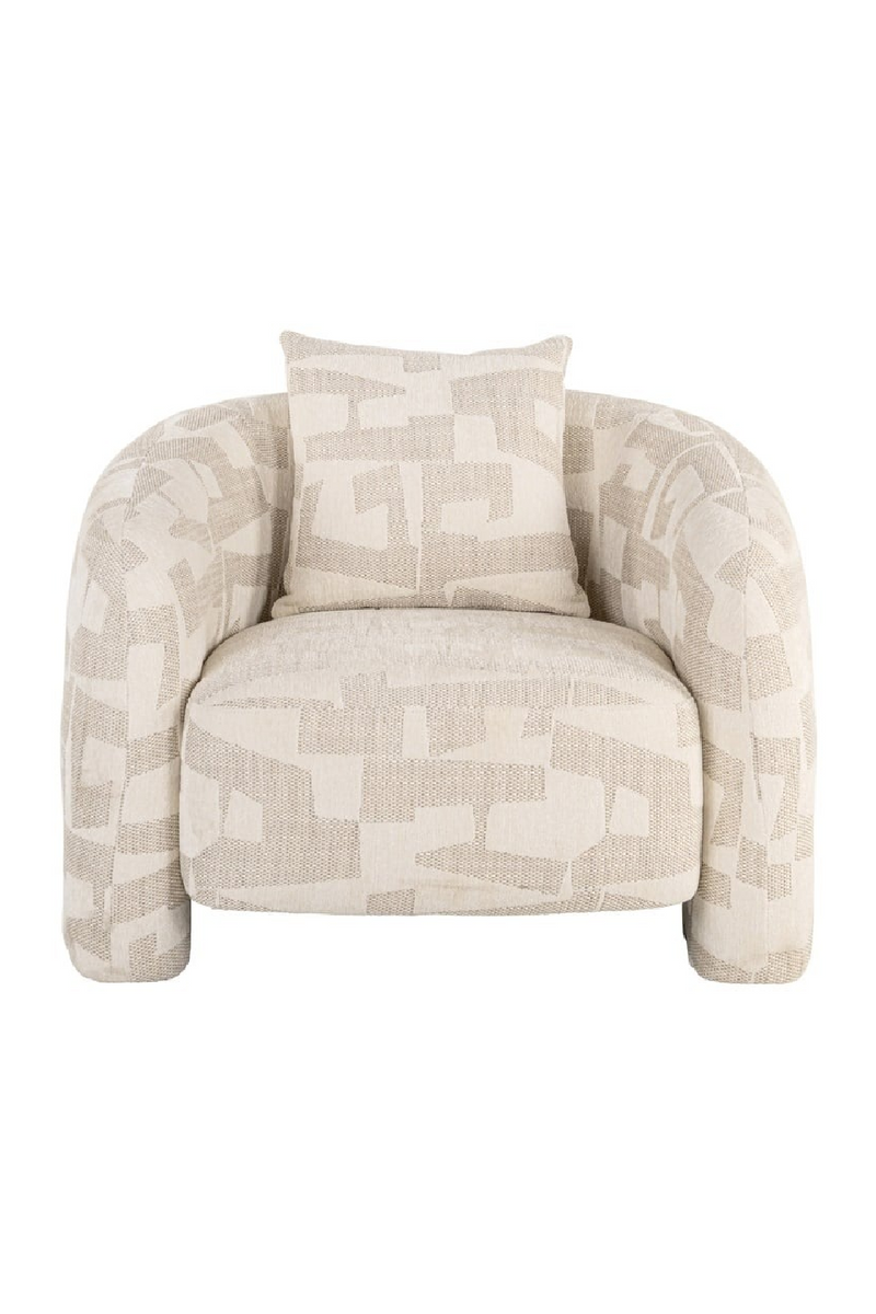 Beige Abstract Print Lounge Chair | Richmond Interiors Tuscany | Oroatrade.com