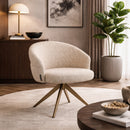 Cream Upholstered Swivel Chair | Richmond Interiors Zendaya