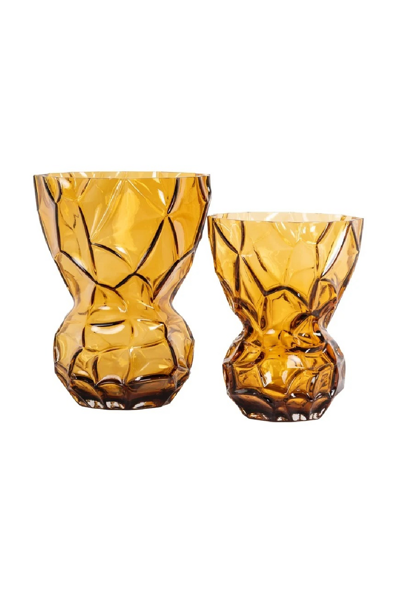 Faceted Amber Glass Vase | Richmond Interiors Mason | Oroatrade.com