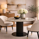 Beige Marble Round Dining Table | Richmond Interiors Nyon