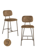 Brown Fabric Counter Stools (2) | Richmond Interiors Xenia | Oroatrade.com