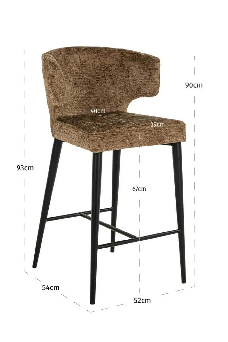 Brown Upholstered Counter Stool | Richmond Interiors Taylor | Oroatrade.com