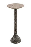 Oval Brown Travertine End Table | Richmond Interiors Arosa | Oroatrade.com