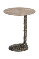 Oval Brown Travertine End Table | Richmond Interiors Arosa | Oroatrade.com