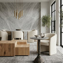 Oval Brown Travertine End Table | Richmond Interiors Arosa