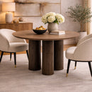 Round Brown Travertine Dining Table | Richmond Interiors Ritz