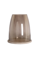 Travertine Base Glass Hurricane | Richmond Interiors Alusia | Oroatrade.com