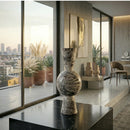 Beige Iron Sculpted Vase | Richmond Interiors Moisa