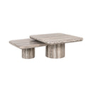 Gray Travertine Coffee Tables (2) | Richmond Interiors Denizly