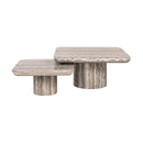 Gray Travertine Coffee Tables (2) | Richmond Interiors Denizly