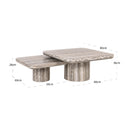 Gray Travertine Coffee Tables (2) | Richmond Interiors Denizly