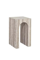 Arched Gray Travertine End Table | Richmond Interiors Dulce | Oroatrade.com