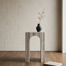 Arched Gray Travertine End Table | Richmond Interiors Dulce