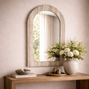 Gray Travertine Arched Mirror | Richmond Interiors Calvo