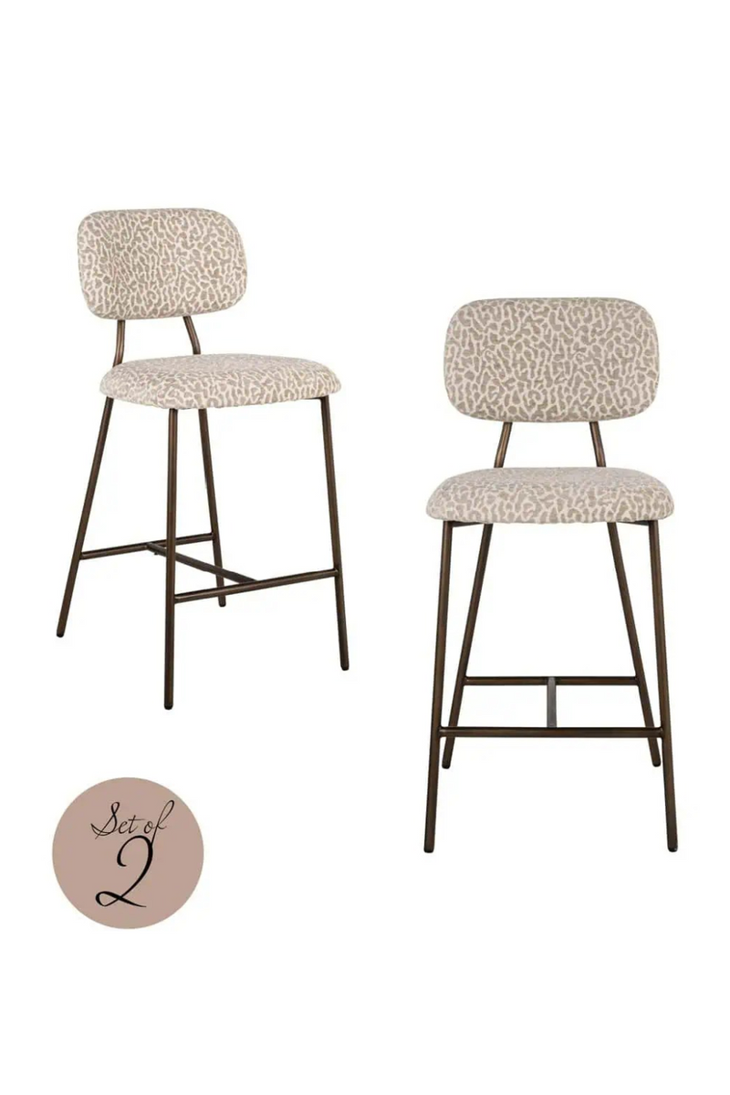 Beige Leopard Print Counter Stools (2) | Richmond Interiors Xenia | Oroatrade.com