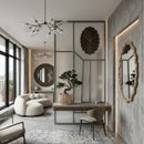 Contract furniture - Gold Wavy Mirror - www.oroatrade.com