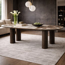 Brown Ceramic Oval Dining Table | Richmond Interiors Langford