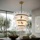 Curved Glass Tiered Chandelier | Richmond Interiors Ameline