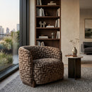 Contract furniture - Brown Patterned Curved Lounge Chair - www.oroatrade.com