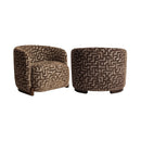 Contract furniture - Brown Patterned Curved Lounge Chair - www.oroatrade.com