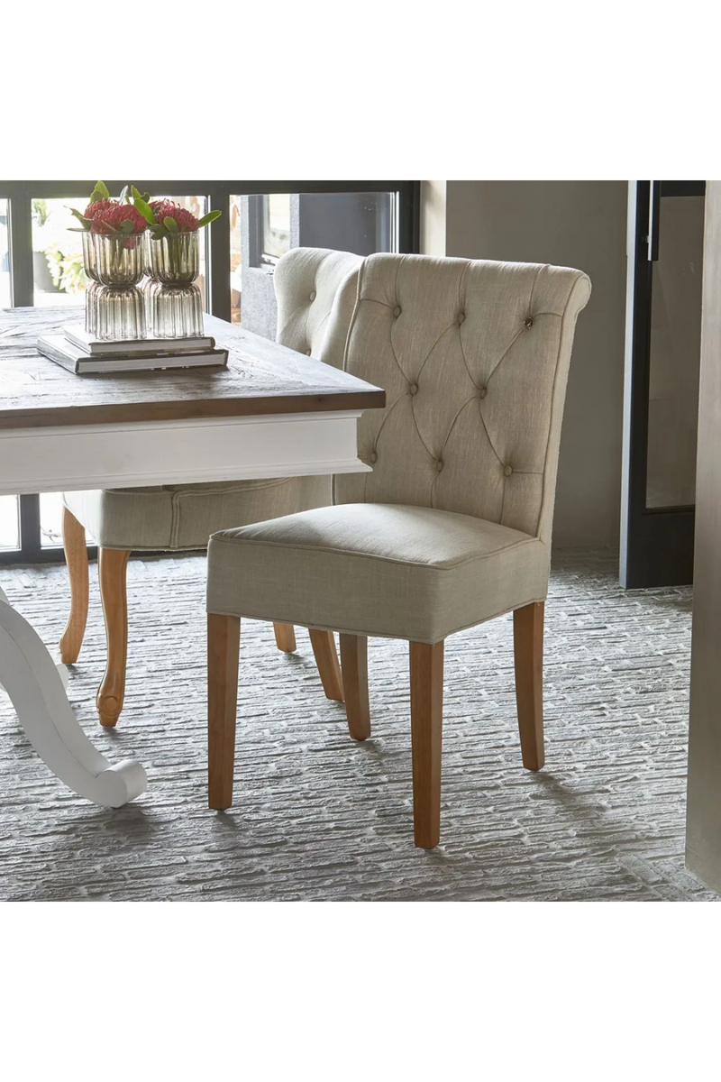 Tufted Linen Dining Chair | Rivièra Maison Hampton | Oroatrade.com