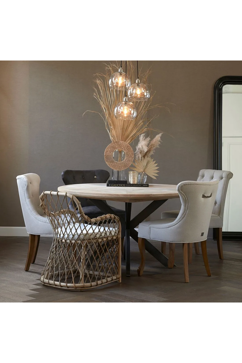 Tufted Linen Dining Chair | Rivièra Maison Hampton | Oroatrade.com