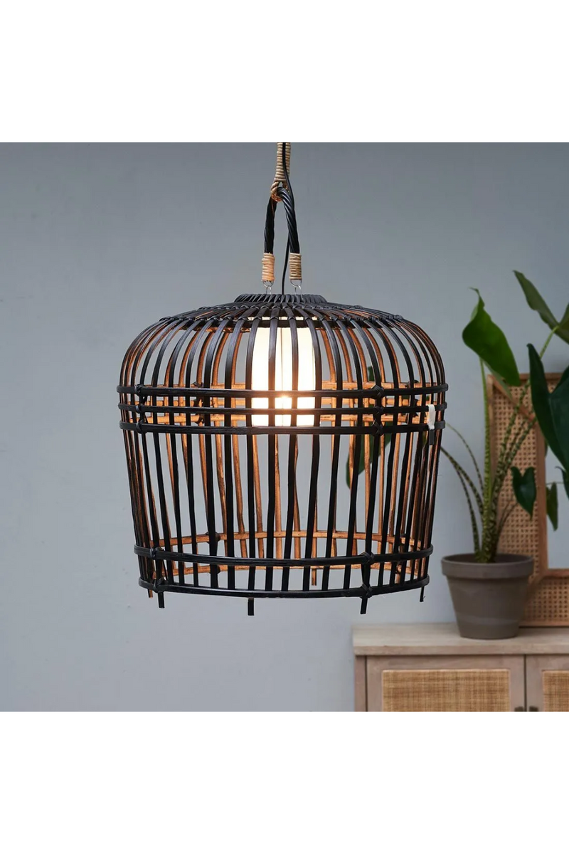 Black Bamboo Cage Pendant Lamp M | Rivièra Maison San Carlos | Oroatrade.com