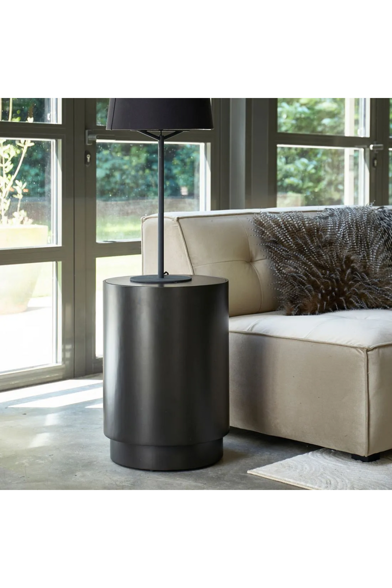 Black Wood Cylindrical End Table | Rivièra Maison Hollywood Hills | Oroatrade.com