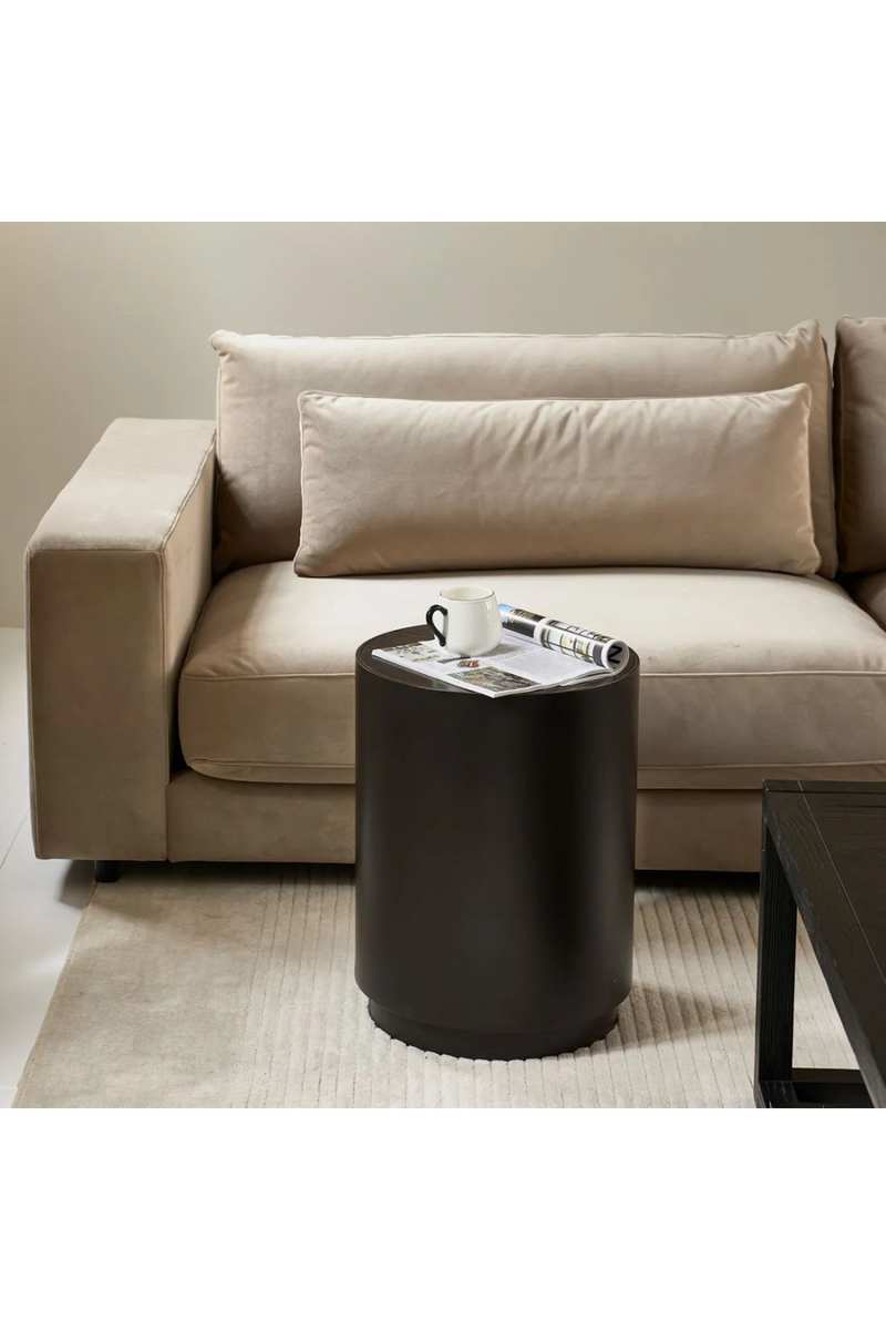 Black Wood Cylindrical End Table | Rivièra Maison Hollywood Hills | Oroatrade.com