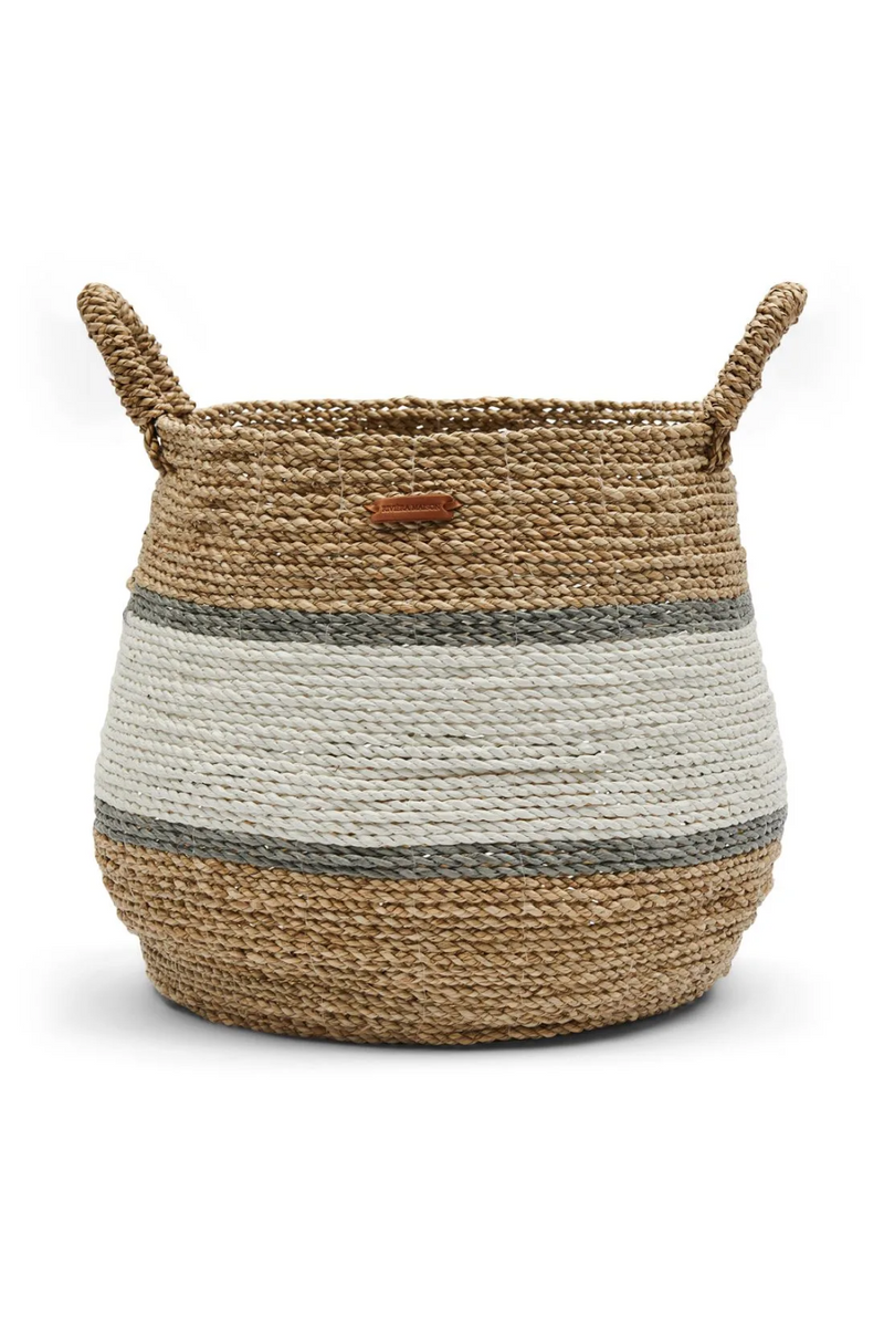 Hand-painted Seagrass Basket Set (2) | Rivièra Maison Ocean Breeze | Oroatrade.com