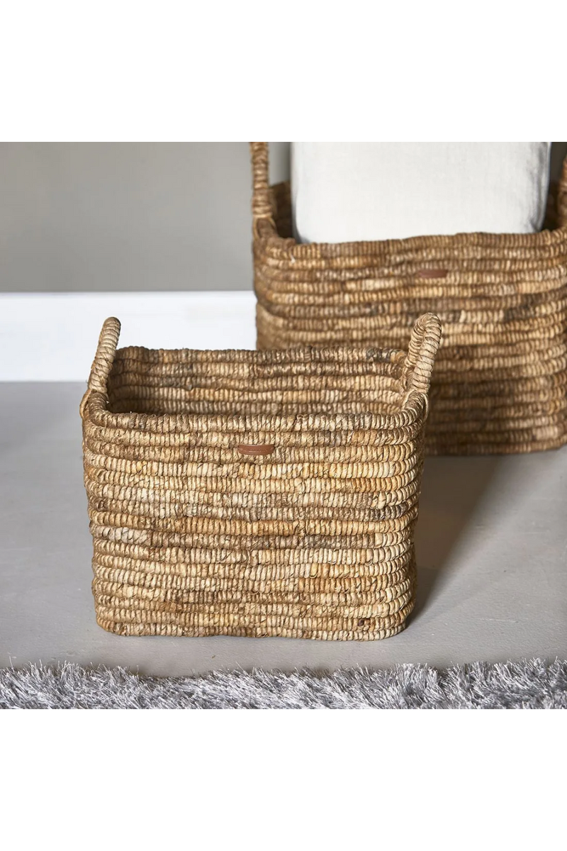 Woven Banana Leaf Basket Set (2) | Rivièra Maison Baille | Oroatrade.com