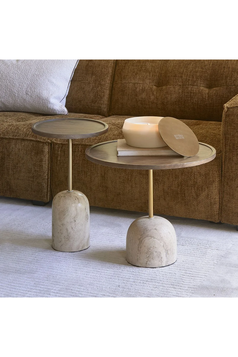 Mango Wood Pedestal Side Table | Rivièra Maison Malibu | Oroatrade.com