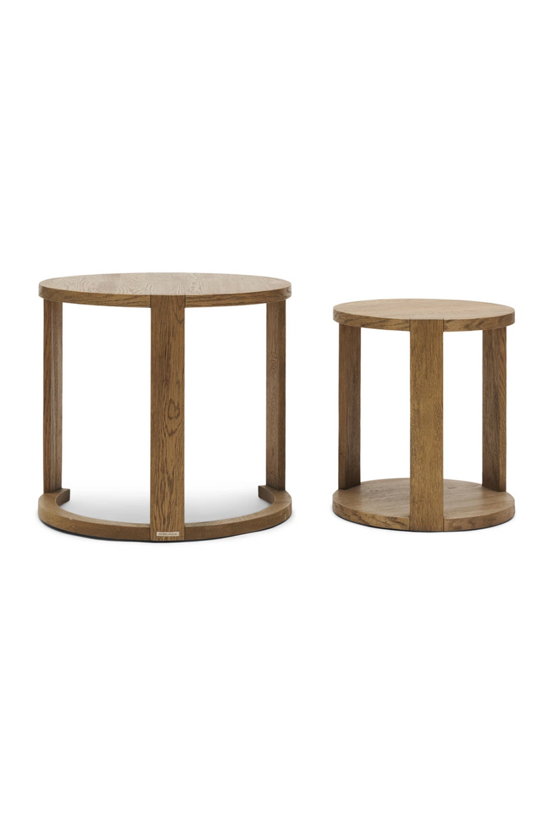 Oak Round Nesting Side Tables (2) | Rivièra Maison Astoria | Oroatrade.com