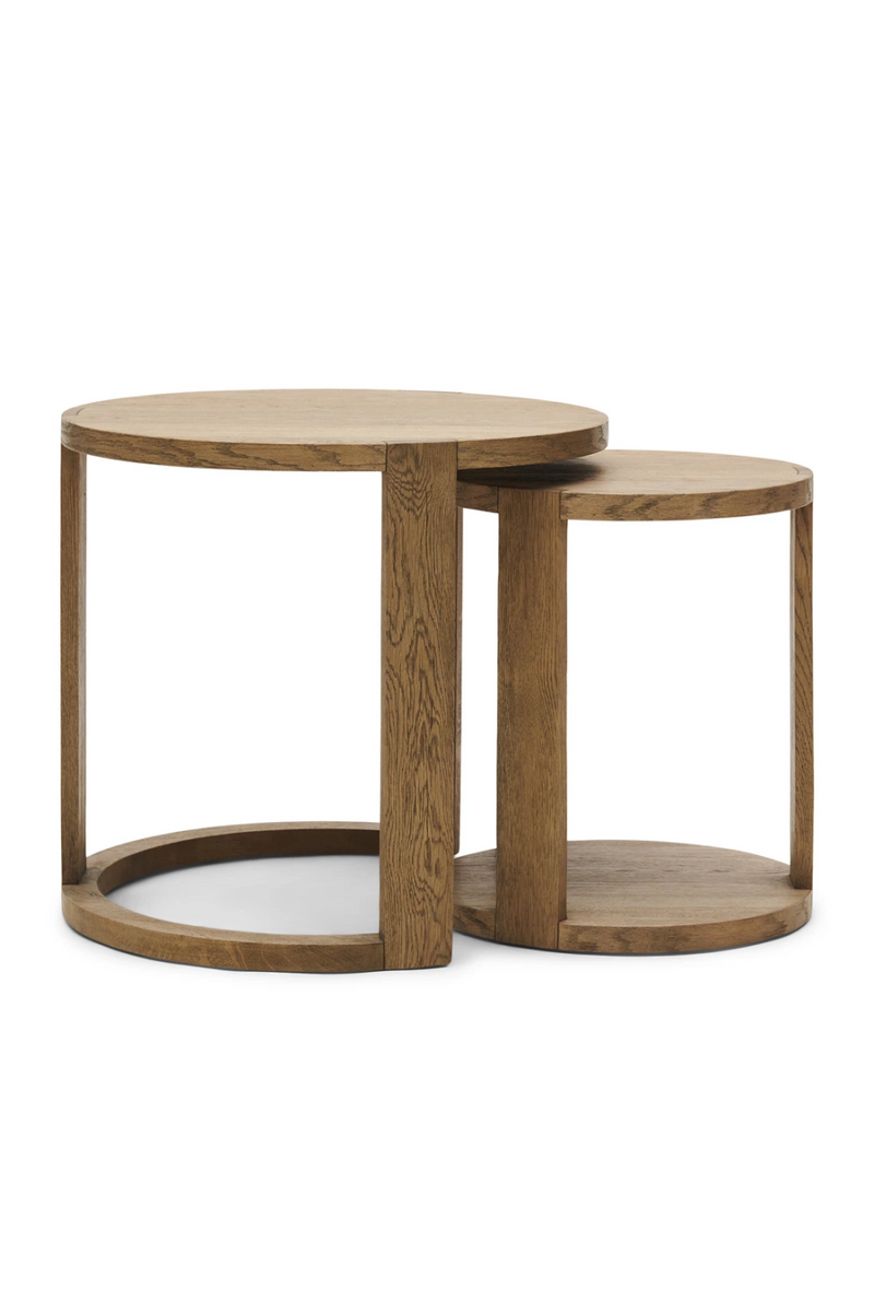 Oak Round Nesting Side Tables (2) | Rivièra Maison Astoria | Oroatrade.com