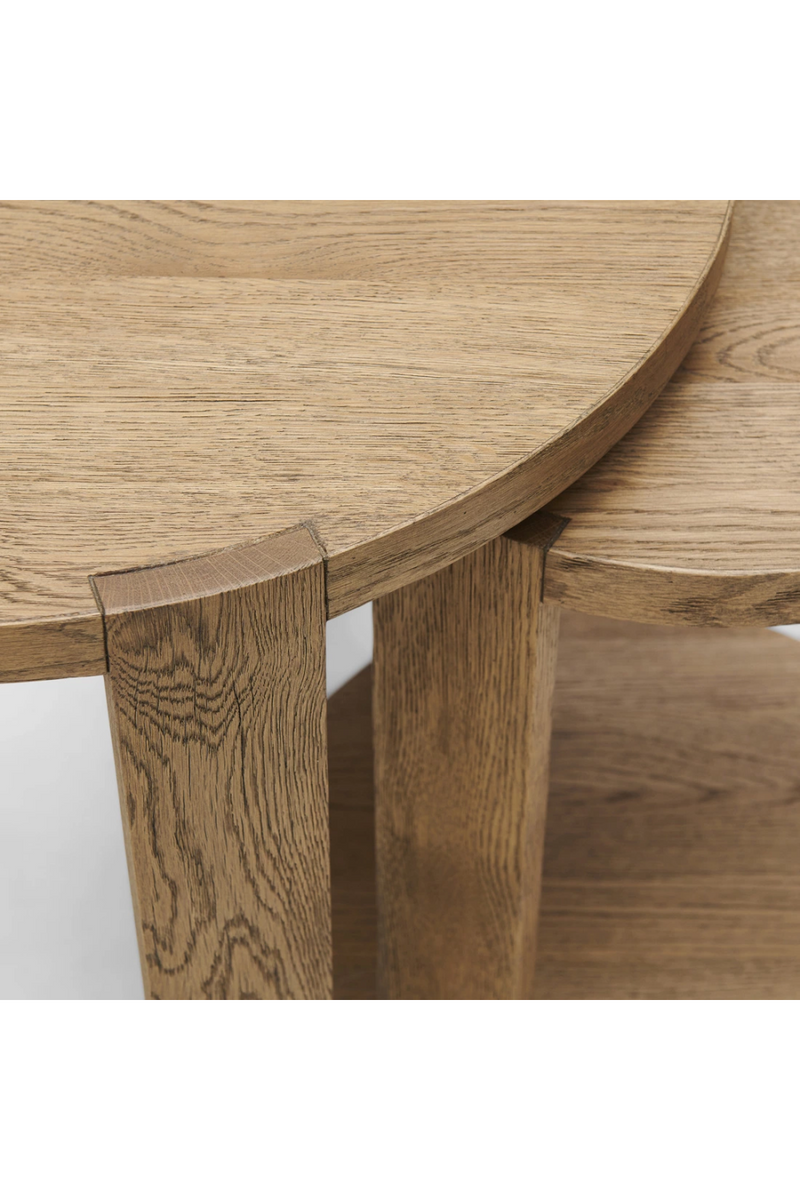 Oak Round Nesting Side Tables (2) | Rivièra Maison Astoria | Oroatrade.com