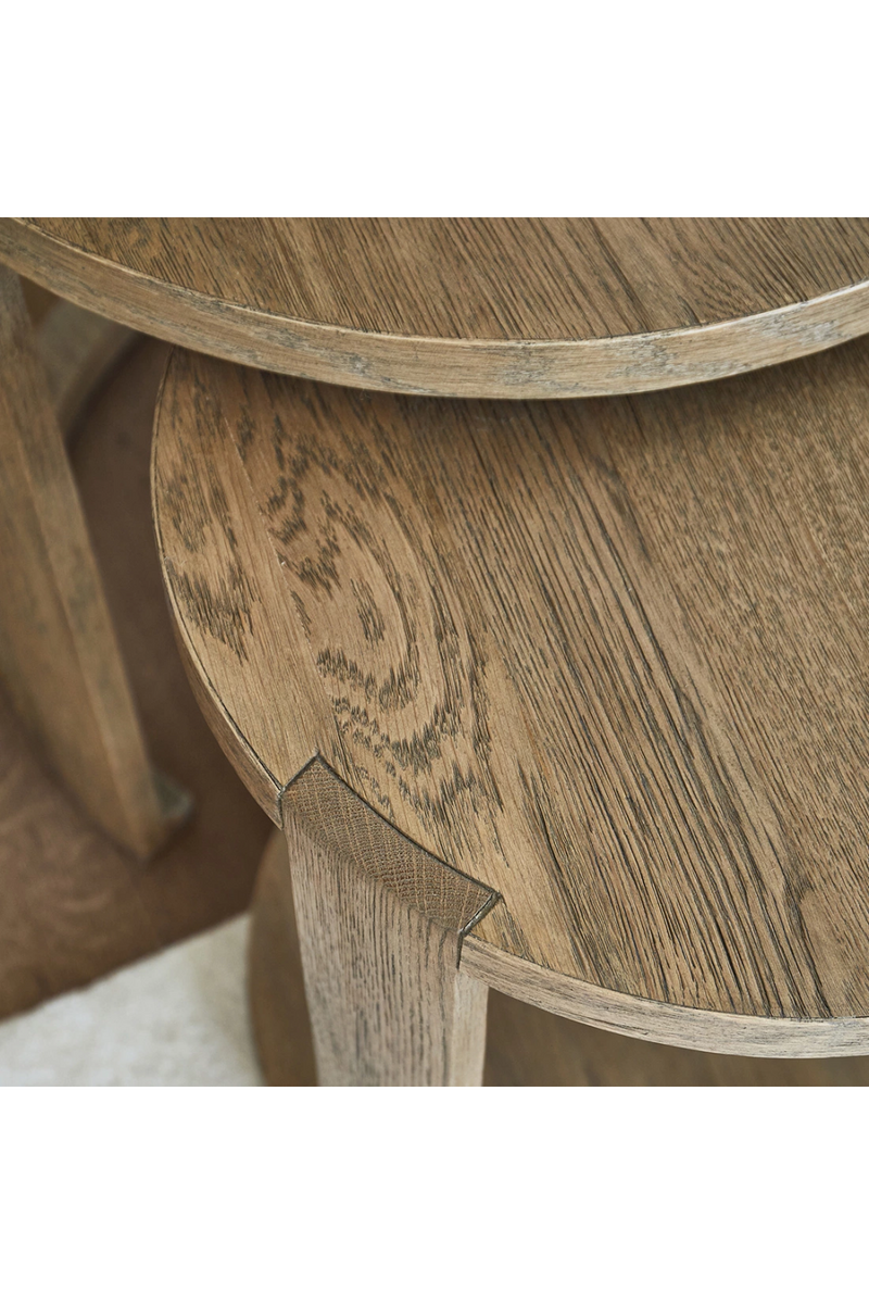 Oak Round Nesting Side Tables (2) | Rivièra Maison Astoria | Oroatrade.com