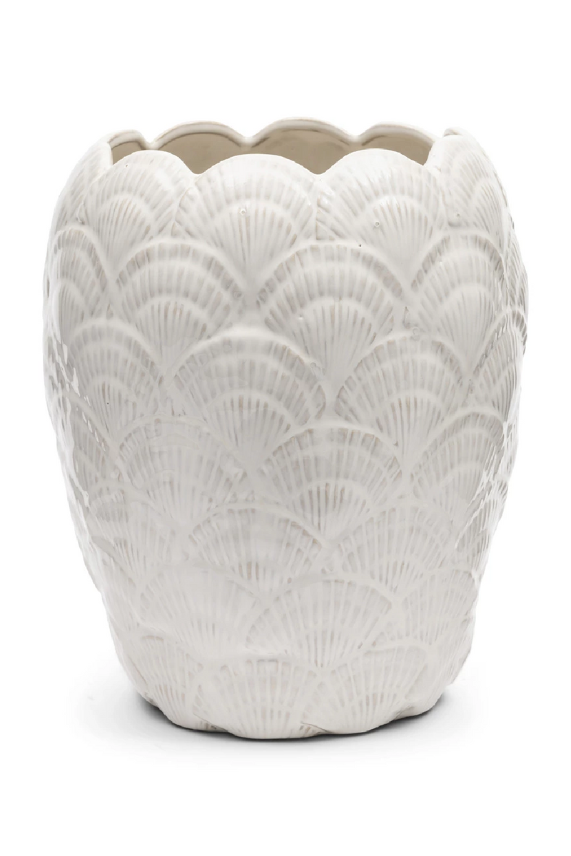 White Ceramic Vase | Rivièra Maison Shell | Oroatrade.com