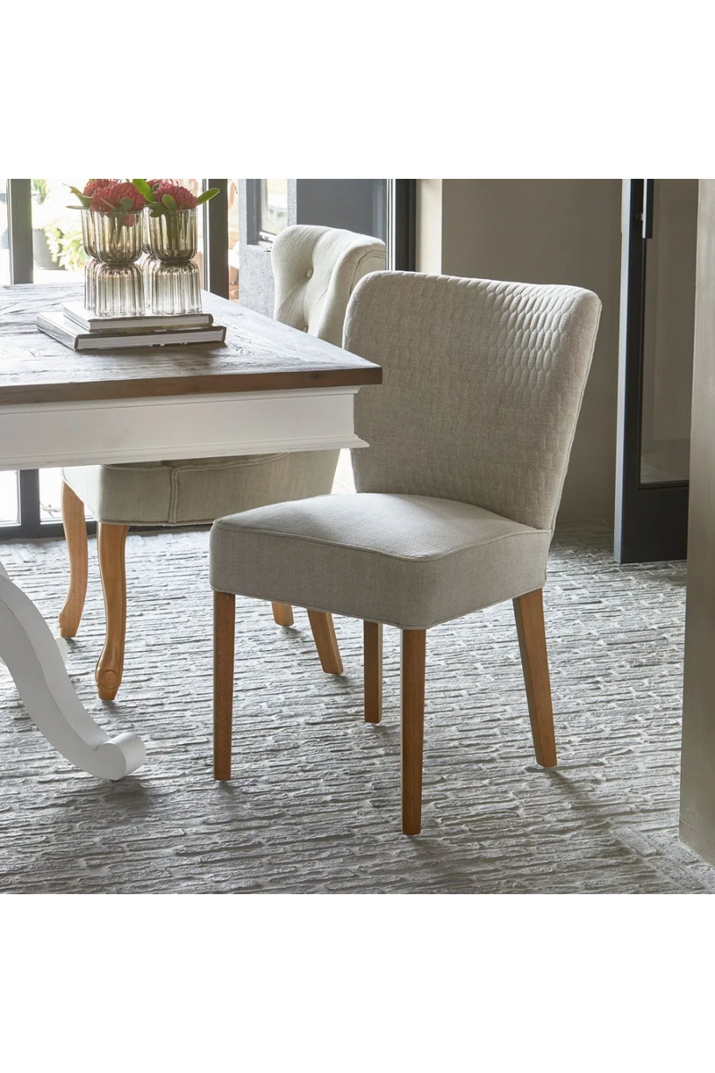 Hexagon-Pattern Linen Dining Chair | Rivièra Maison Louise | Oroatrade.com