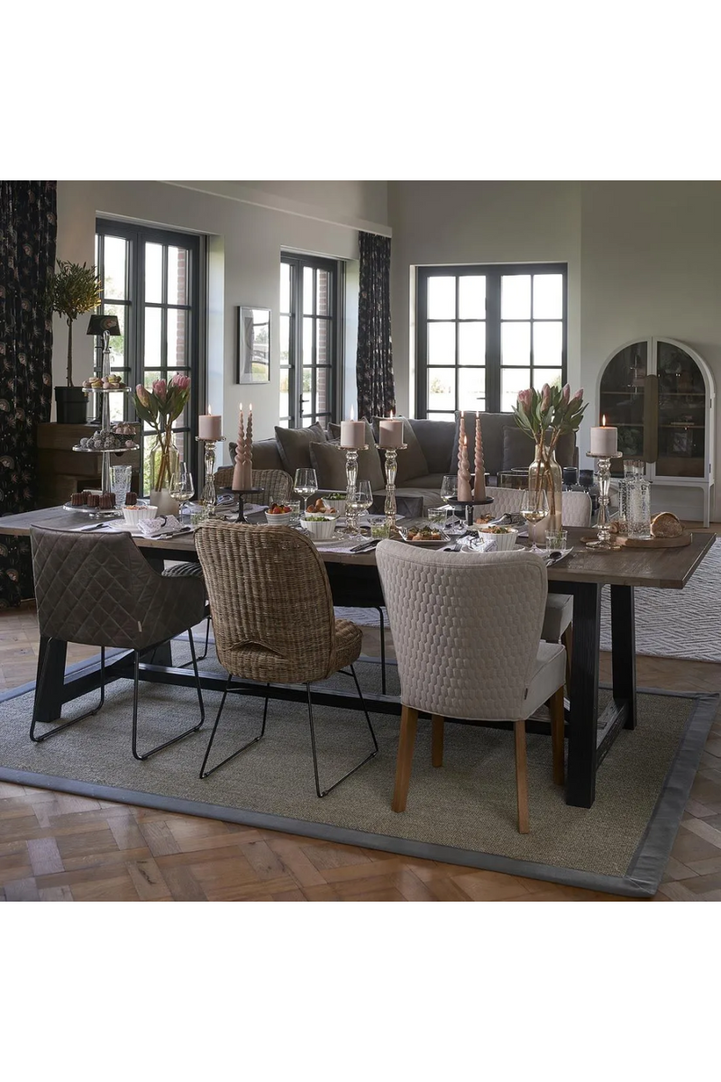 Hexagon-Pattern Linen Dining Chair | Rivièra Maison Louise | Oroatrade.com